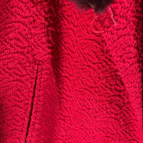 Vintage Lari Red Coat with Fur Trim Size M/L - Picture 10 of 11